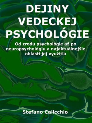 cover image of História vedeckej psychológie